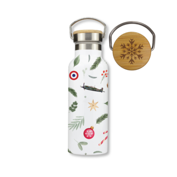 RAF Christmas Design Stainless Steel Bottle with Bamboo Lid