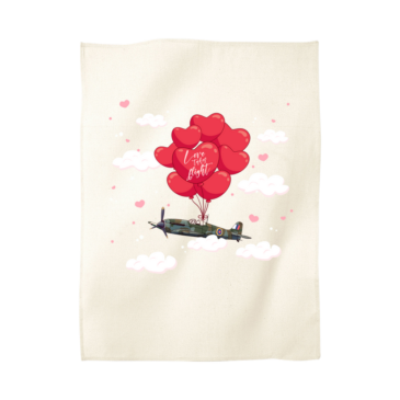 Personalised Love Takes Flight Organic Cotton Tea Towel