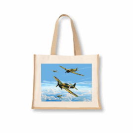Supermarine Spitfire Canvas & Jute Shopper Bag