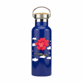 Personalised Love Takes Flight Stainless Steel Bottle with Bamboo Lid – 500ml