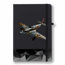 Personalised Supermarine Spitfire Black Soft Feel A5 Notebook