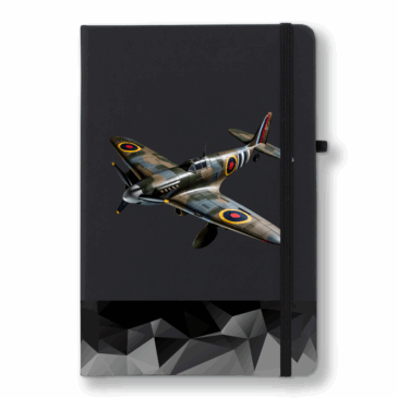 Personalised Supermarine Spitfire Black Soft Feel A5 Notebook