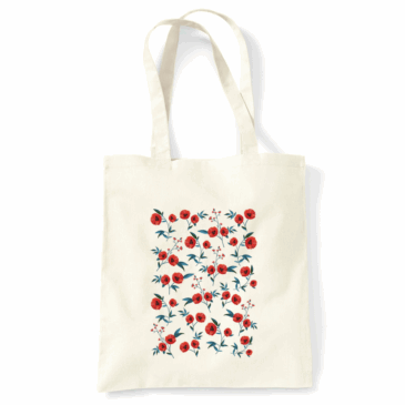 Poppy Print Natural Tote Bag