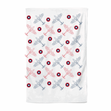 Personalised Spitfire and Roundel Tea Towel