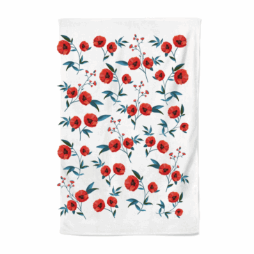 Poppy Print Tea Towel