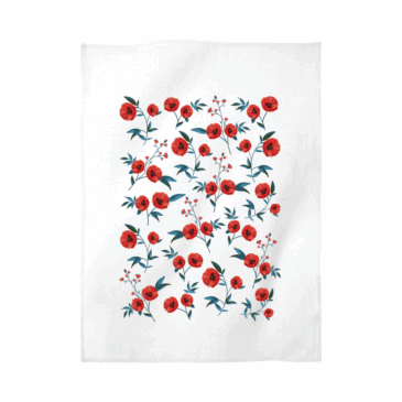 Poppy Print Tea Towel