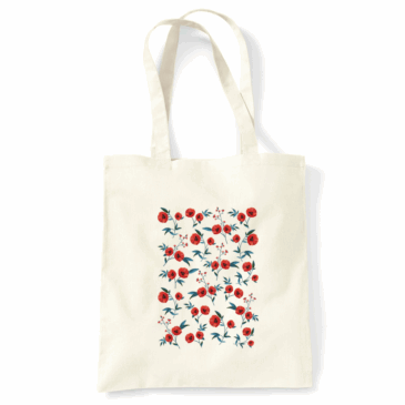 Poppy Print Natural Tote Bag