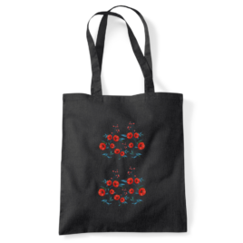 Personalised Poppy Coloured Cotton Tote Bag