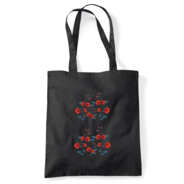 Personalised Poppy Coloured Cotton Tote Bag